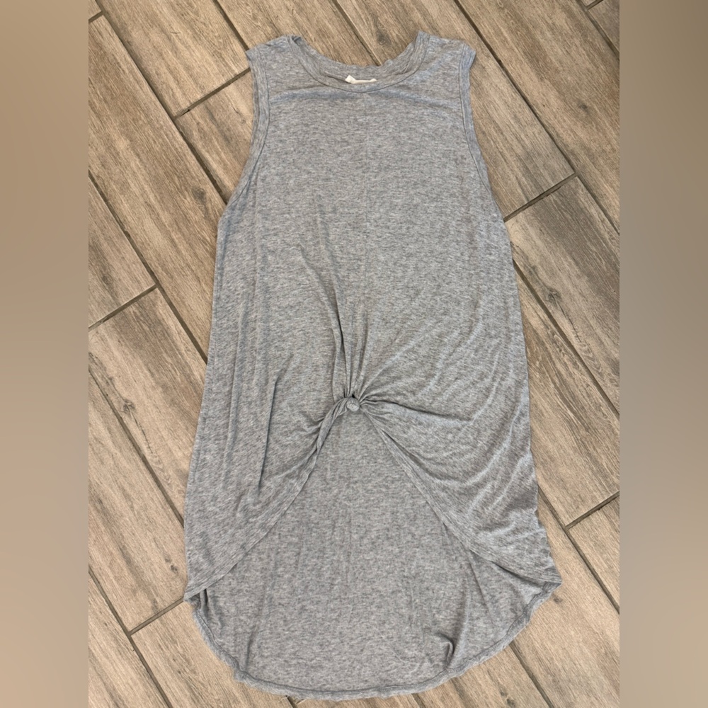Gray Knotted Women's Tank